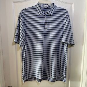 Peter Millar Summer Comfort Polo Shirt Mens  XL Blue Striped Soft